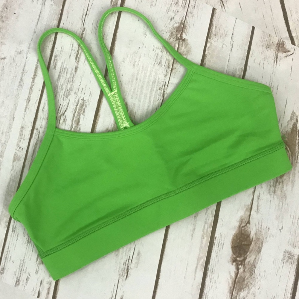 Lululemon Flow Y Bra, Frond Green, Size 6